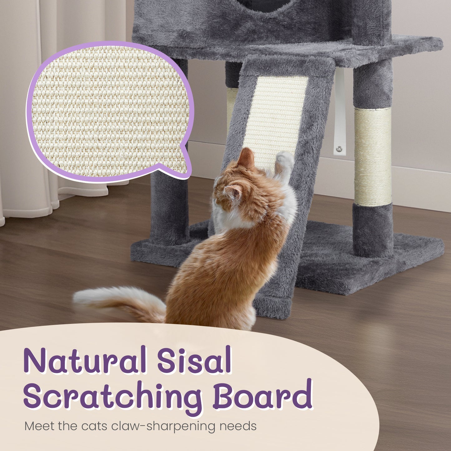 Stylish Heights – 47'' Cat Scratcher & Climbing Frame in Dark Grey