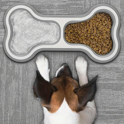 Bone-Shaped Stainless Steel Pet Bowl – Food & Water in One Fun Design