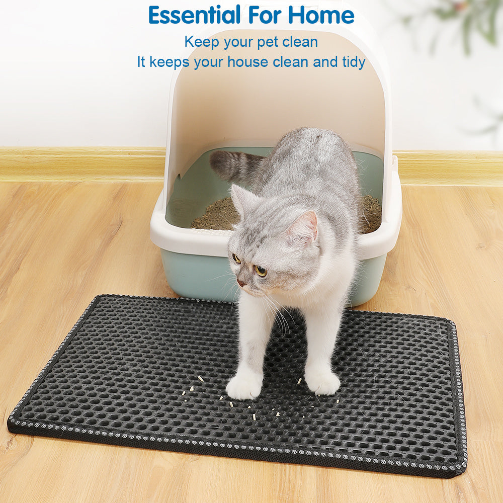 No More Paw Prints – The Double Rice Cat Litter Mat That Traps It All