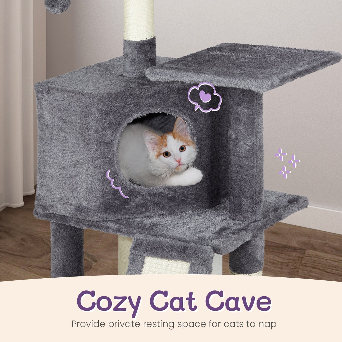 Stylish Heights – 47'' Cat Scratcher & Climbing Frame in Dark Grey