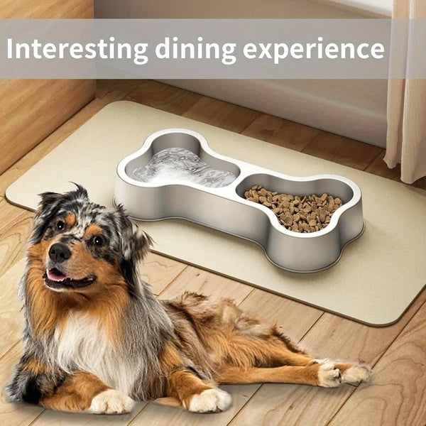Bone-Shaped Stainless Steel Pet Bowl – Food & Water in One Fun Design