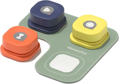 MEWOOFUN Dog Talking Buttons Set - 3 Recordable Communication Buttons With