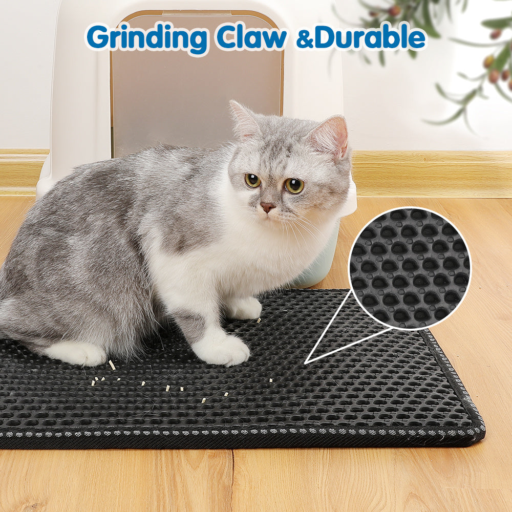 No More Paw Prints – The Double Rice Cat Litter Mat That Traps It All